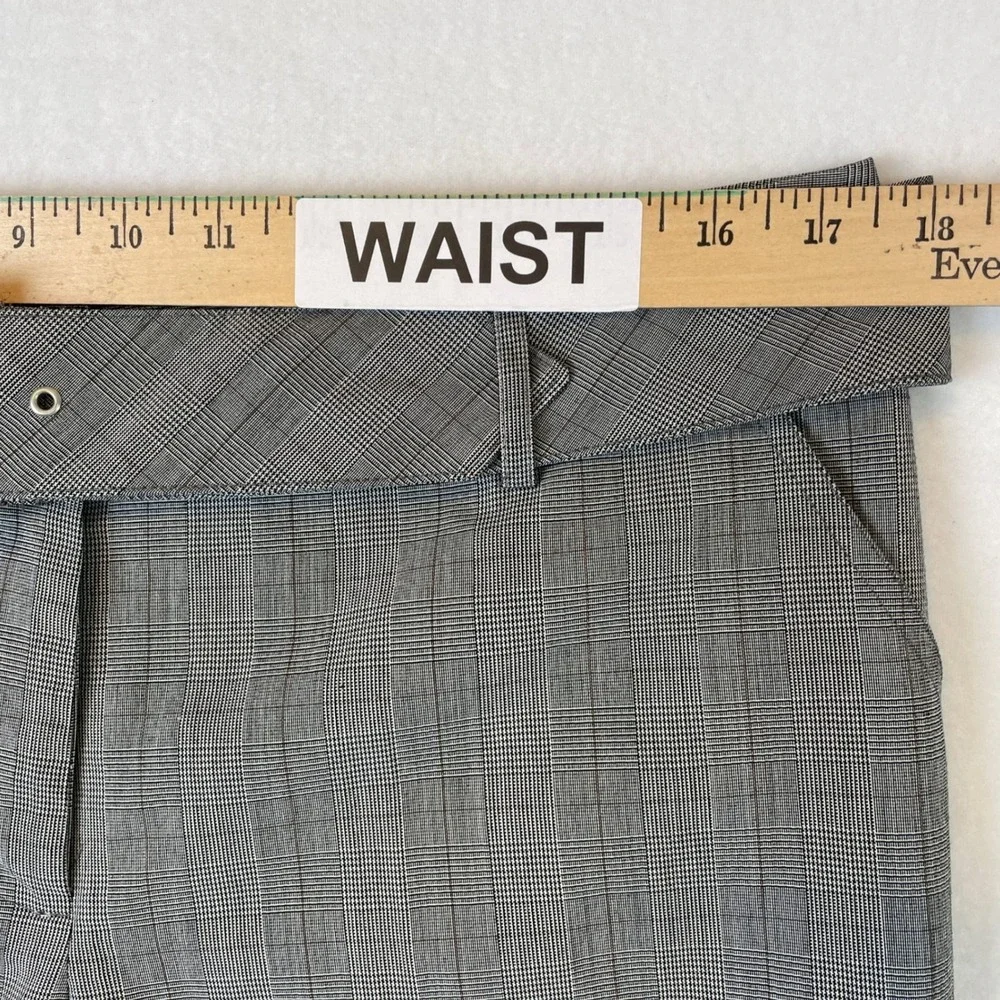 Danielle B. Womens Grey Plaid Bermuda Shorts Belted Cuffed Size‎ 12 (35
